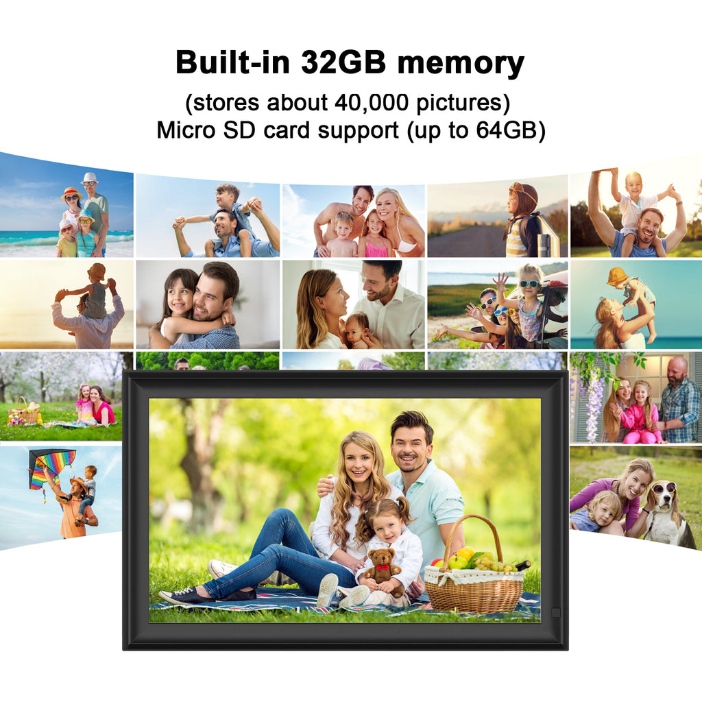 15.6 inch FRAMEO Large Digital Photo Frame Wifi Model NO.15.6inch Wifi ZN-DP1502 15.6inch 1920*1080 IPS RAM: 2GB/64GB 2.4G/5G/Wifi 6 Resolution：1920*1080 IPS FRAMEO
