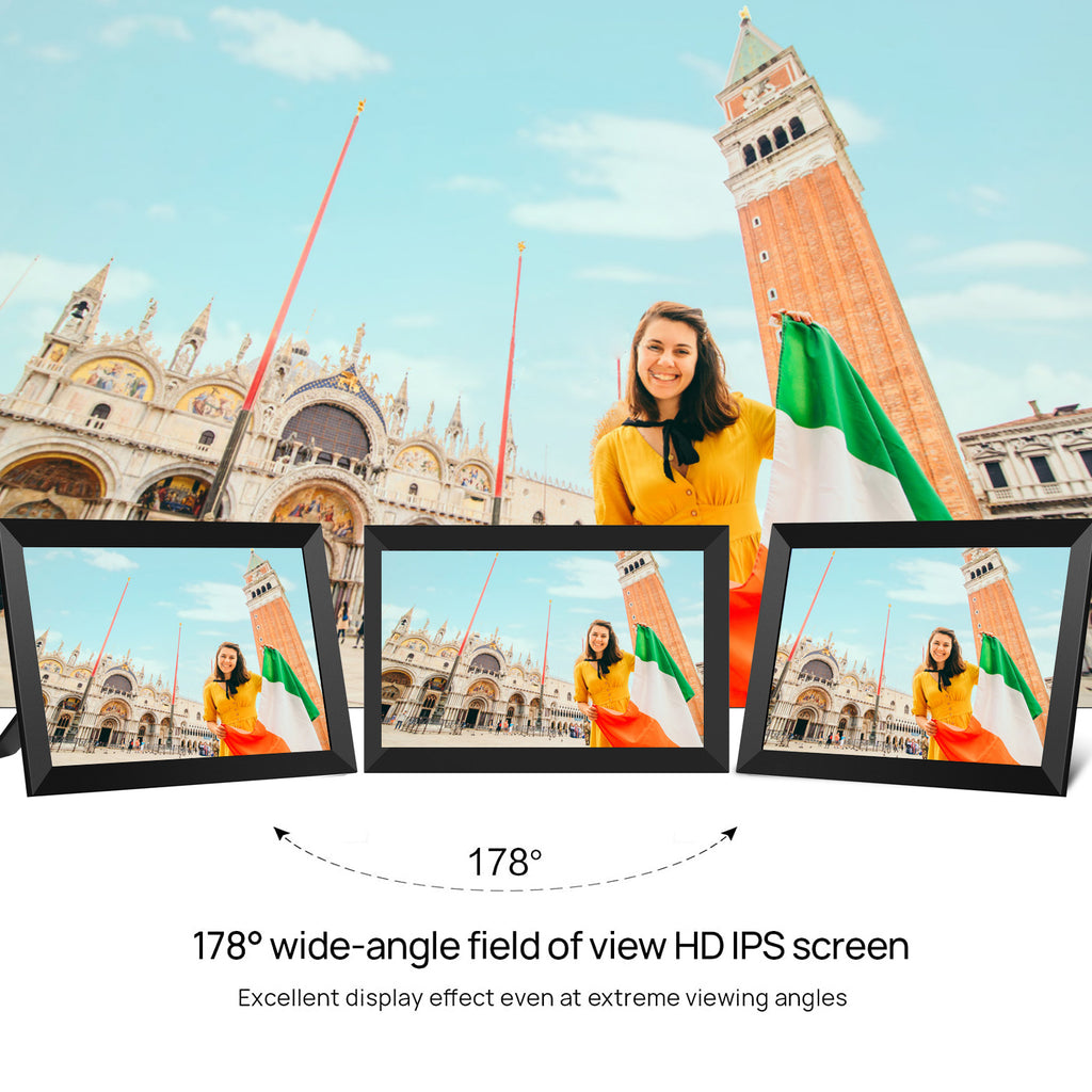 32GB FRAMEO 10.1 Inch Smart WiFi Digital Photo Frame 1280x800 IPS LCD Touch Screen, Auto-Rotate Portrait and Landscape, Built in 32GB Memory, Share Moments Instantly via Frameo App from Anywhere