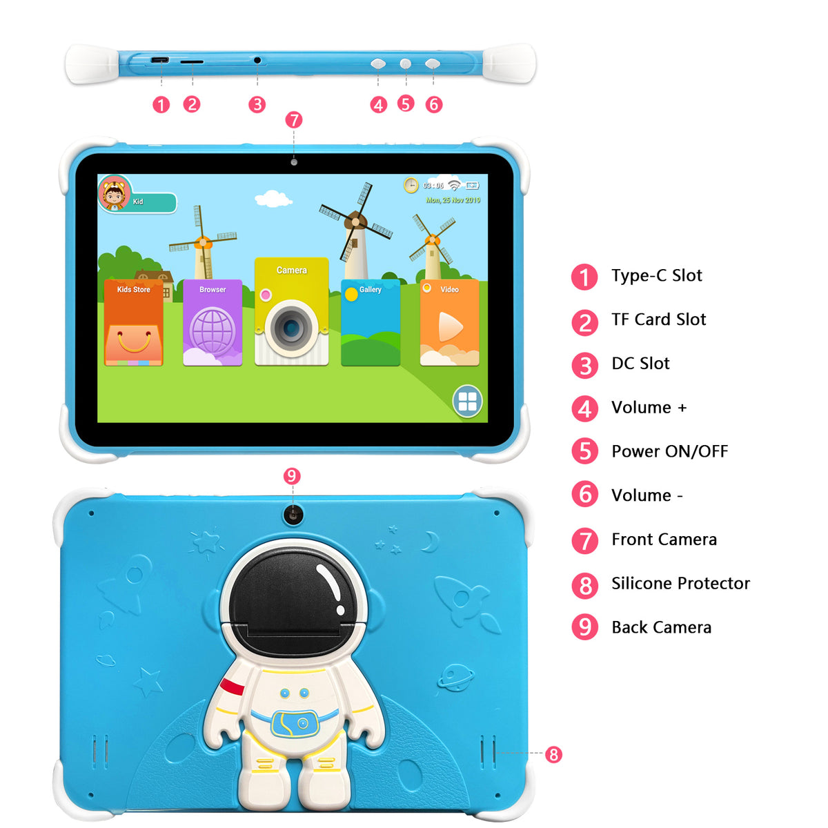 Smartfamilyplanner 10.1 inch Kids Tablet PC