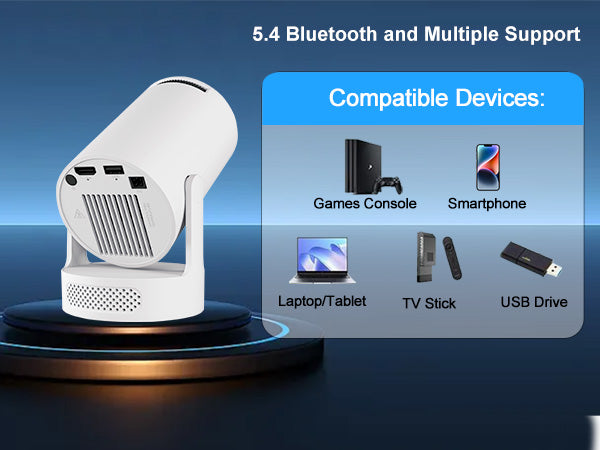 HY300 Ultra Projector Model NO.HY300 Ultra OS System:Android 11.0 Resolution:1280*720P Brightness(Lumens):170 ANSI lumens WiFi:AIC8800DC -- Dual band 2.4G/5G WiFi6