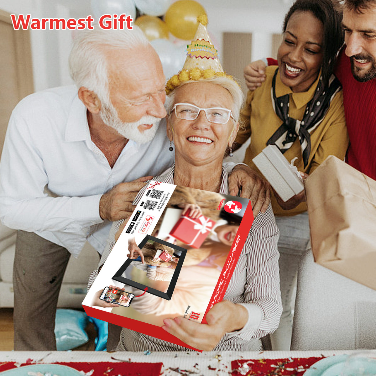 32GB FRAMEO 10.1 Inch Smart WiFi Digital Photo Frame 1280x800 IPS LCD Touch Screen, Auto-Rotate Portrait and Landscape, Built in 32GB Memory, Share Moments Instantly via Frameo App from Anywhere