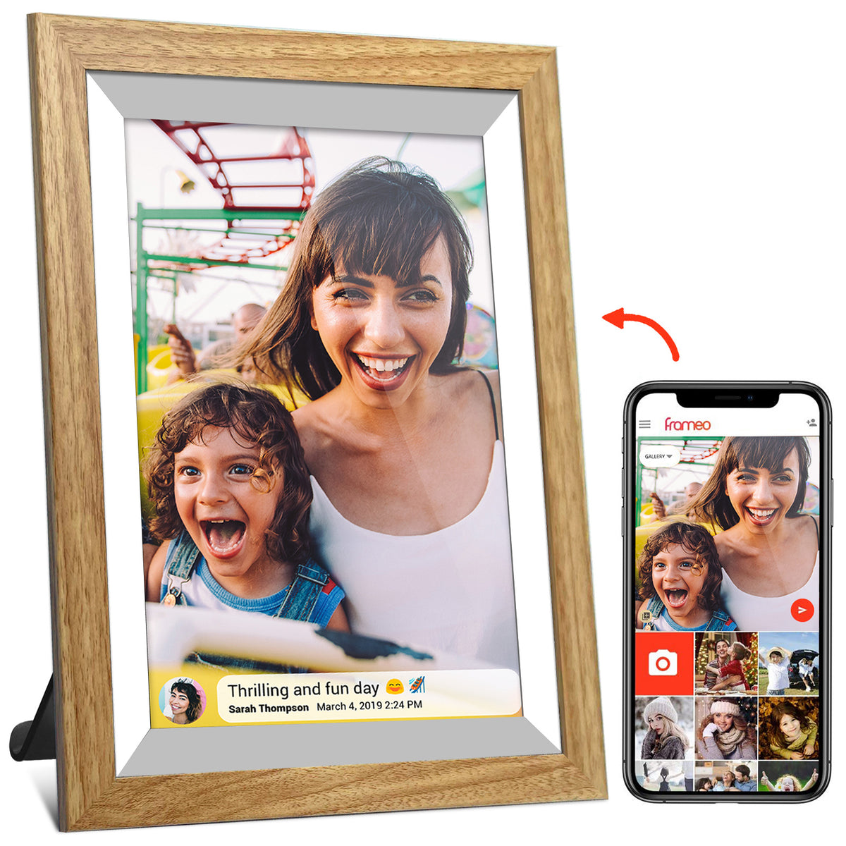 10.1 inch Wooden Digital Photo Frame Model NO.ZN-DP1002F 10.1 Inch Wi-Fi Digital Photo Frame Wooden RK3126 1G/16GB FRAMEO / SSA App Wooden Frame Color:Brown/Yellow/White