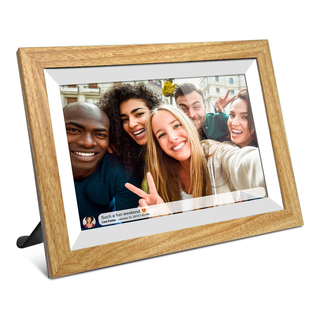 10.1 inch Wooden Digital Photo Frame Model NO.ZN-DP1002F 10.1 Inch Wi-Fi Digital Photo Frame Wooden RK3126 1G/16GB FRAMEO / SSA App Wooden Frame Color:Brown/Yellow/White